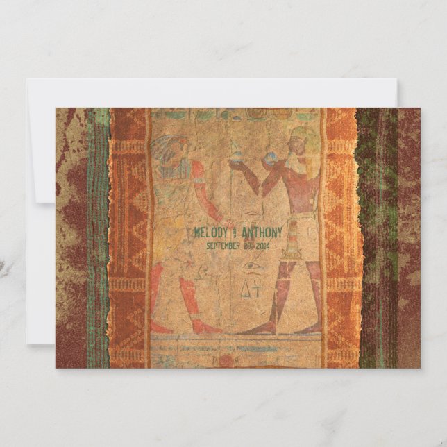 Bröllbjudan till det antika egyptiska Hieroglyphic Inbjudningar (Framsida)