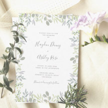Bröllbjudan till Dreamy botanical grey Wedding