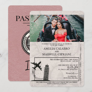 Bröllbjudan till Dusty Ro Italien-pass Inbjudningar