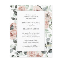 Bröllbjudan till Dusty Ro Rosa Blommigt Budget