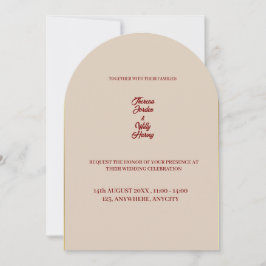 Bröllbjudan till elegant Beige & Burgundy Blommigt Inbjudningar