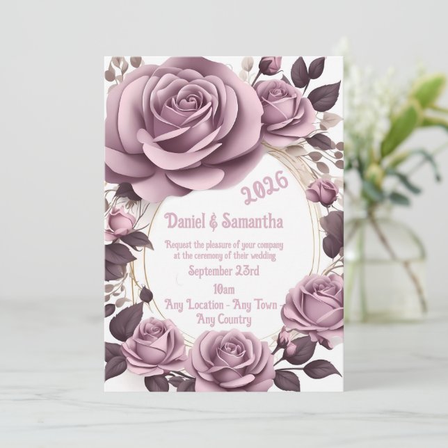 Bröllbjudan till elegant Ro Ram-mall Inbjudningar (Stående Fram)