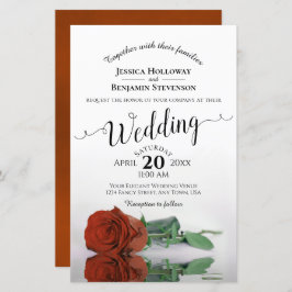 Bröllbjudan till elegant Rust Orange BUDGET Ro