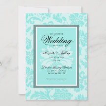 Bröllbjudan till elegant teal-damm
