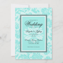 Bröllbjudan till elegant teal-damm inbjudningar