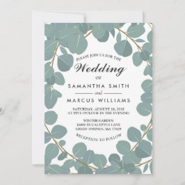 Bröllbjudan till Eucalyptus Wandeans Greenery Wedd Inbjudningar