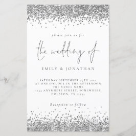 Bröllbjudan till Glam Silver Glitter