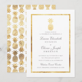 Bröllbjudan till GoldenTropical Pineapple Guld Inbjudningar
