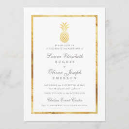 Bröllbjudan till GoldenTropical Pineapple Guld Inbjudningar