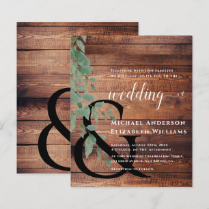 Bröllbjudan till Greenery Foliage Eucalyptus Weddi
