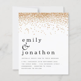 Bröllbjudan till Guld Confetti Glitter