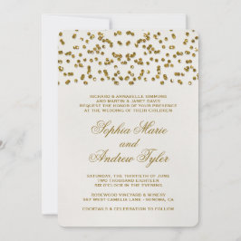 Bröllbjudan till Guld Glamor Glitter Confetti Inbjudningar