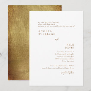 Bröllbjudan till Guld Simpity Bride Parents bröllo Inbjudningar