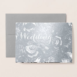 Bröllbjudan till guldblomma Ro typografi Folierat Kort