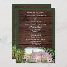 Bröllbjudan till högvattenfärgsbröllop med stenbry