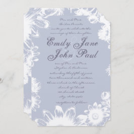 Bröllbjudan till Icicle Lavender Vintage Blommigt- Inbjudningar
