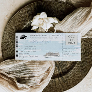 Bröllbjudan till kryssningsinträdet på pass Biljet Inbjudningar