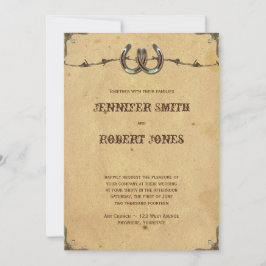 Bröllbjudan till Land-hästseshoes-bröllopet från R Inbjudningar