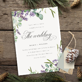 Bröllbjudan till Lavender Eucalyptus Leafy Bunch W Tack Kort