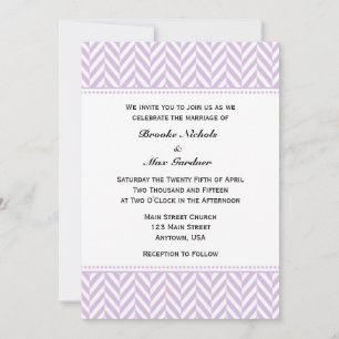 Bröllbjudan till Lavender White Herringbone Weddin Inbjudningar