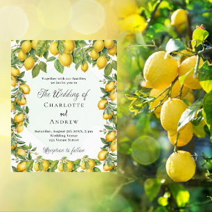 Bröllbjudan till Lemons Greenere elegant budget Flygblad