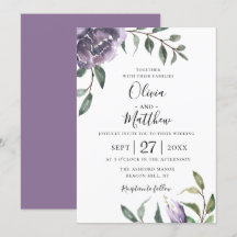 Bröllbjudan till lila botaniska Blommigtar