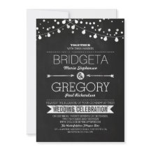 Bröllbjudan till Ljus i den moderna kalkboard Stri