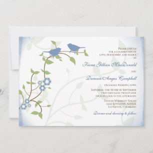 Bröllbjudan till Lovebird Songbird Birds Wedding Inbjudningar