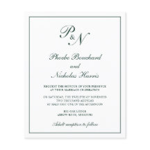 Bröllbjudan till Monogram Forest Grönt Budget