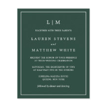 Bröllbjudan till Monogram Forest Grönt Budget