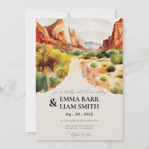Bröllbjudan till nationalparken ZION National Park Inbjudningar