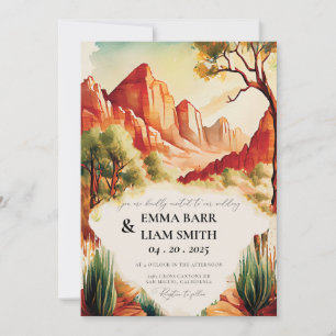 Bröllbjudan till nationalparken ZION National Park Inbjudningar