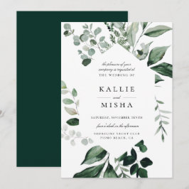 Bröllbjudan till naturligt botaniskt Geometric Ram Inbjudningar