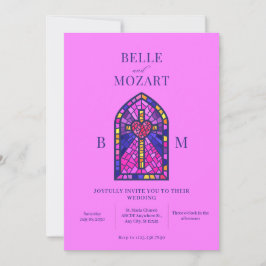 Bröllbjudan till nedfläckad av  av glas i kor inbjudningar