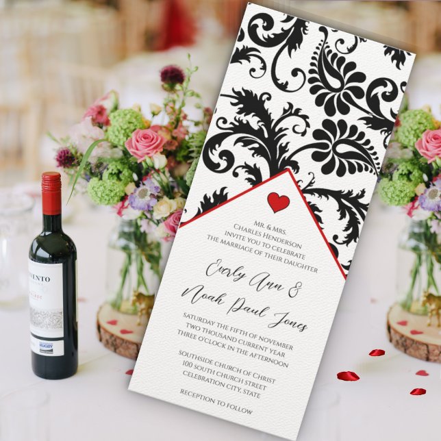 Bröllbjudan till nya storlekar för svarta skaféer inbjudningar (Skapare uppladdad)