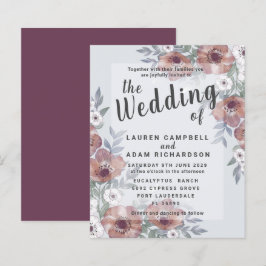 Bröllbjudan till Orange för budgeterad Rustic Burn