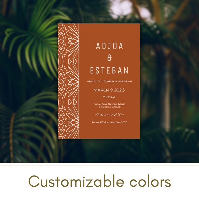 Bröllbjudan till Orange för stam- och lökverk Inbjudningar (Skapare uppladdad)