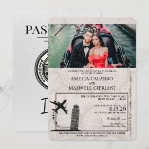 Bröllbjudan till pass för vit Italien Inbjudningar