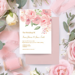 Bröllbjudan till ro Watercolor Wedding Inbjudningar