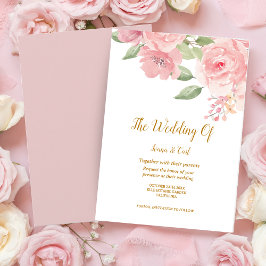 Bröllbjudan till ro Watercolor Wedding Inbjudningar
