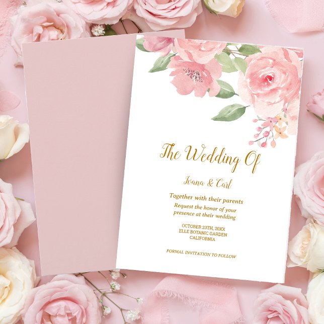 Bröllbjudan till ro Watercolor Wedding Inbjudningar (Skapare uppladdad)