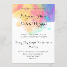 Bröllbjudan till roligt med vattenfärg