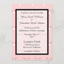 Bröllbjudan till Roligten Cute Rosa Ansikte Mönste