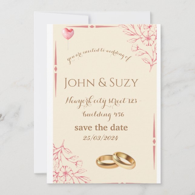 Bröllbjudan till Romantic Dusty Ro Blommigt-bröllo Inbjudningar (Framsida)