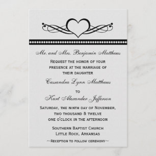 Bröllbjudan till Romantic Heart Swirls Inbjudningar
