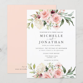 Bröllbjudan till Romantic Rosa ros Dusty Ro Inbjudningar
