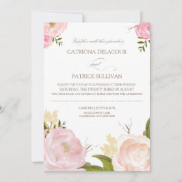 Bröllbjudan till Romantiska våningsblommor Inbjudningar