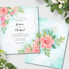Bröllbjudan till Rosa av Blommigten Turkos