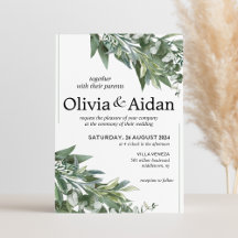 Bröllbjudan till Rustic Greenery Eucalyptus Weddin
