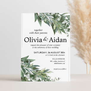 Bröllbjudan till Rustic Greenery Eucalyptus Weddin Inbjudningar